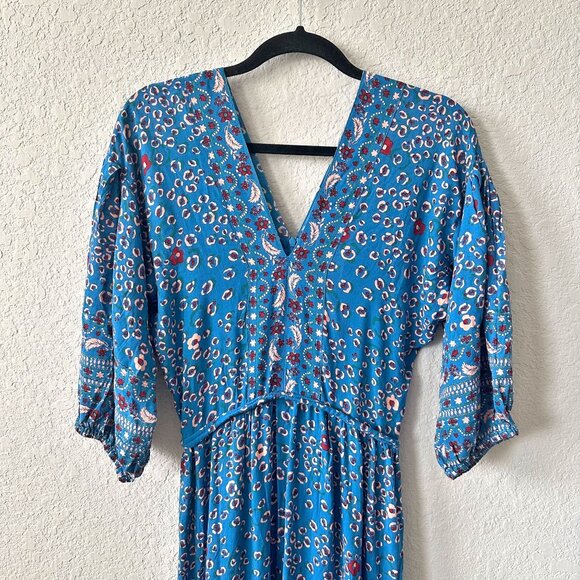 Poupette St Barth Mya Maxi Dress Blue Leo Print - Picture 5 of 15